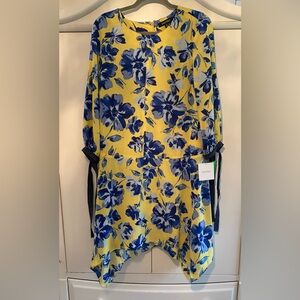 Ellen Tracy Elegant Blue Floral Women's Dress